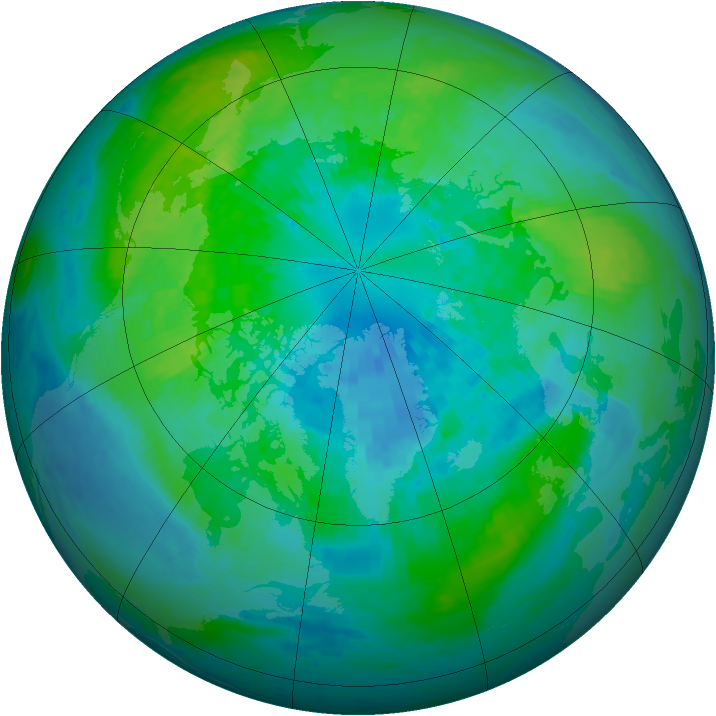 Arctic ozone map for 01 October 2001